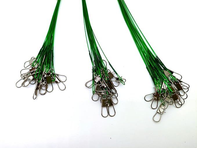 60 unidades líderes de pesca de nylon con giratorios y broches miniatura 4