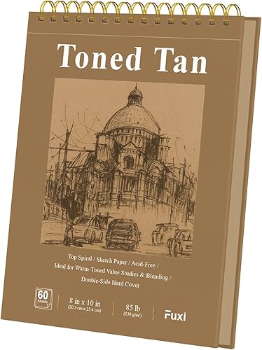 Miniatura 42 de Cuaderno de bocetos de 9 x 12 pulgadas, bloc de bocetos con espiral superior, paquete de 1 bloc de 100 hojas (68 libras/3.53 oz/m² - 100 g/m2)