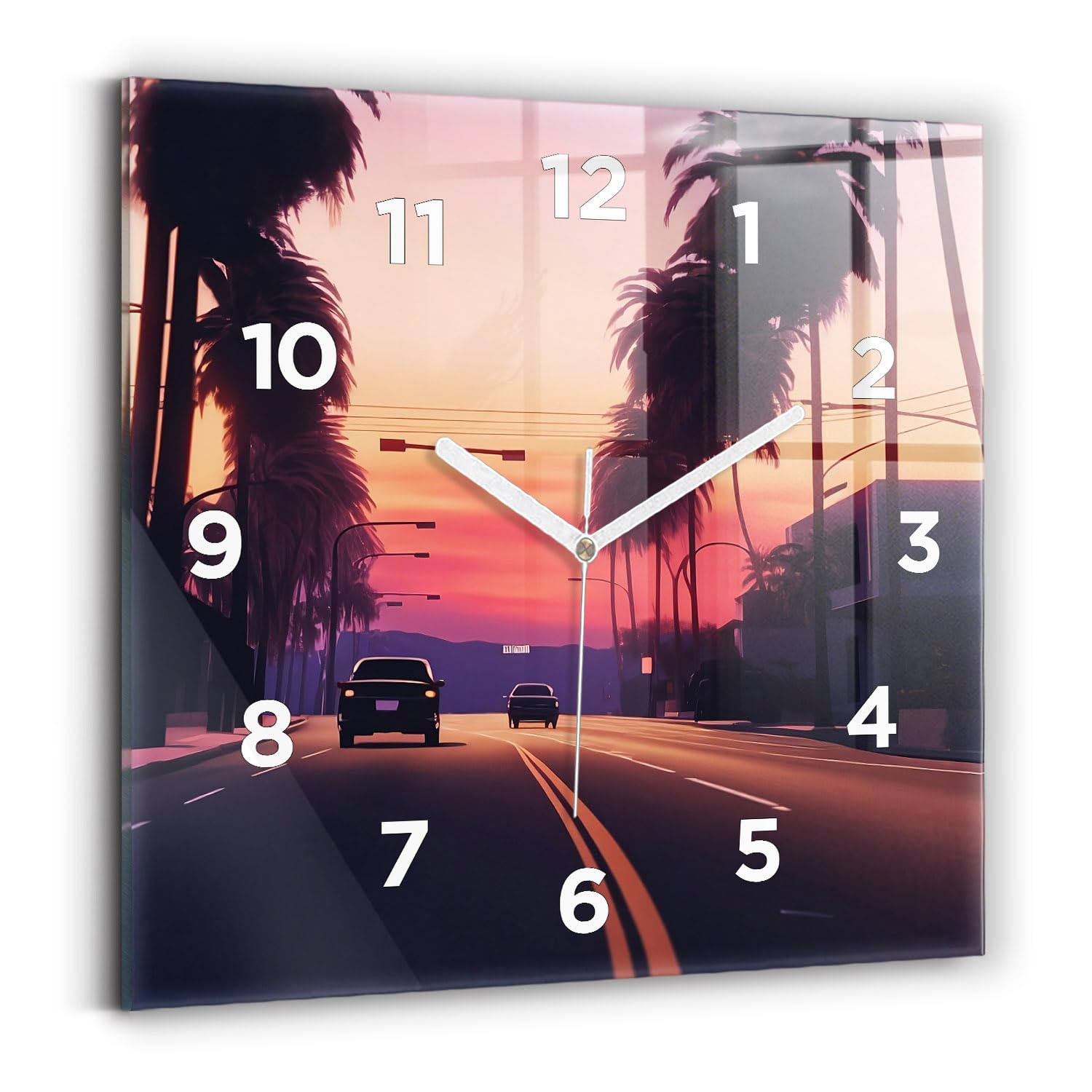 Horloge silencieuse carrée 30x30 cm pour éliminer le tic-tac du salon
