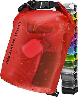 Nordlight Bolsa Estanca Impermeable - Dry Bag de 2l, 5l, 10l, 15, 20l, 30l, Mochila Impermeable con Cierre Enrollable Y Correa De Hombro | Mochila Estanca con Funda Impermeable para Móvil Y Riñonera