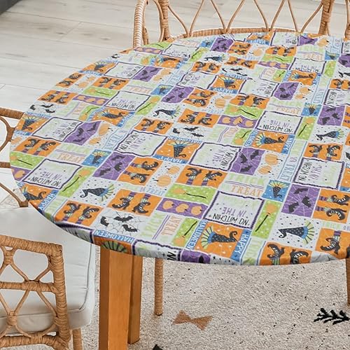 Miniatura 7 de Covers For The Home Funda de vinilo ajustable de lujo con bordes elásticos y parte trasera de franela, retazos de bruja de Halloween, tamaño