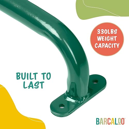 Miniatura 9 de Accesorios de patio de recreo de 37 pulgadas, asas de seguridad de metal, barras largas de agarre verdes para escaleras, gimnasio de la selva,
