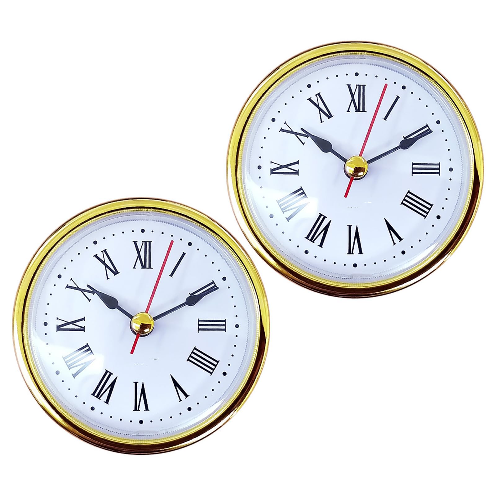 ljhnba 2Pcs 65MM Quartzs Clock Insert Replacement with Clear Lens and Roman/Arabic Numerals Perfect for Home Decors Projects Clock Parts and Accessories