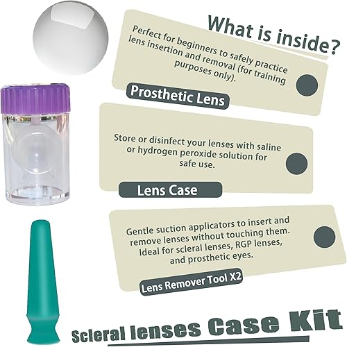 Miniatura 2 de Kit de inserción y removedor de lentes de contacto, 1 estuche de remojo de lentes (solo para 1 lente) + 2 herramientas de succión sin ventilación +