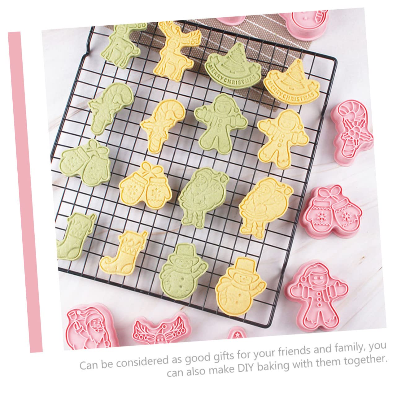 IMIKEYA 5 Sätze Keksform Kleine Keksausstecher Gummiartig Fallen Ausstechformen Dinosaurier-ausstechformen Urlaub Weihnachten Schneeflockenplätzchen Lebkuchen Bausatz Pp Rosa 8 Stück * 5