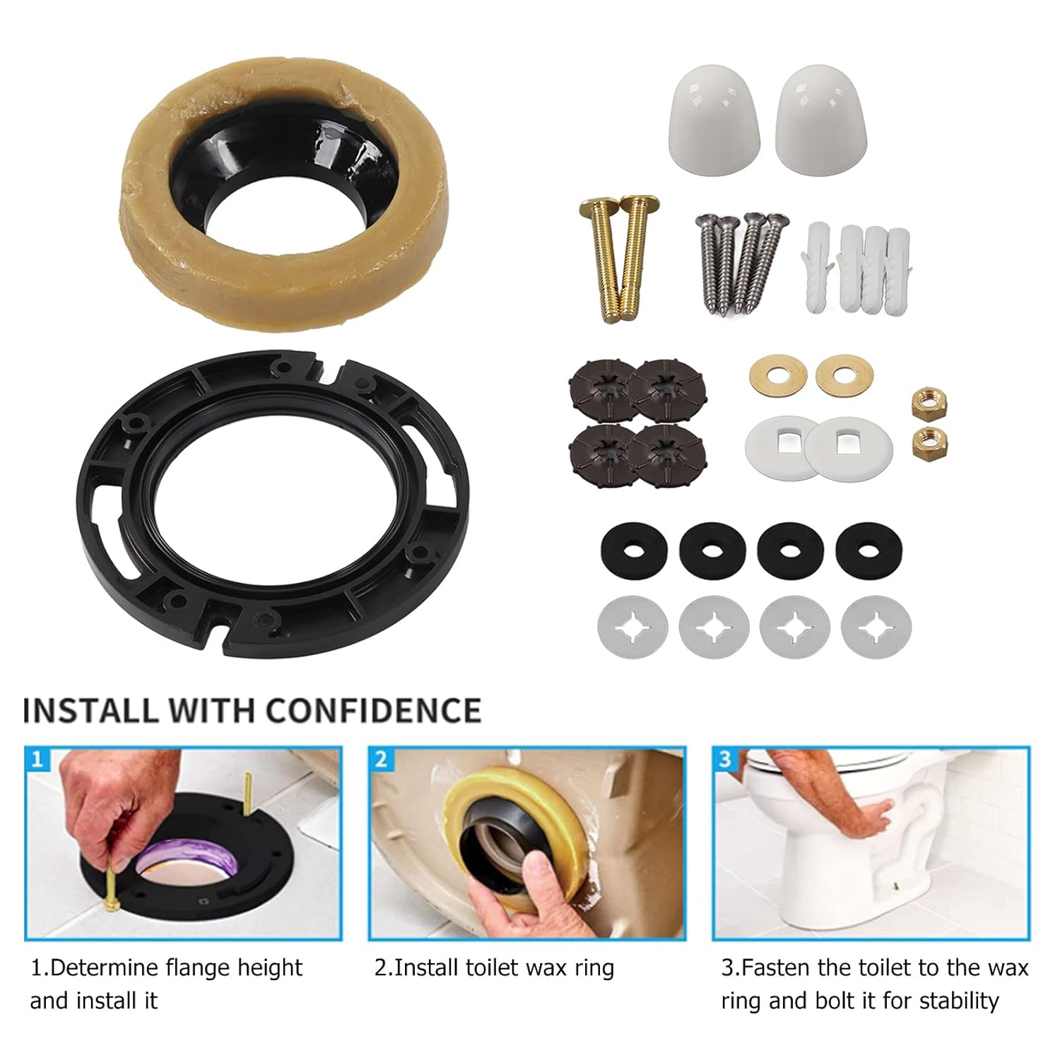 Toilet Wax Ring Replacement Kit Odor Leakage Proof Sewer Flange Toilet Installation Accessories