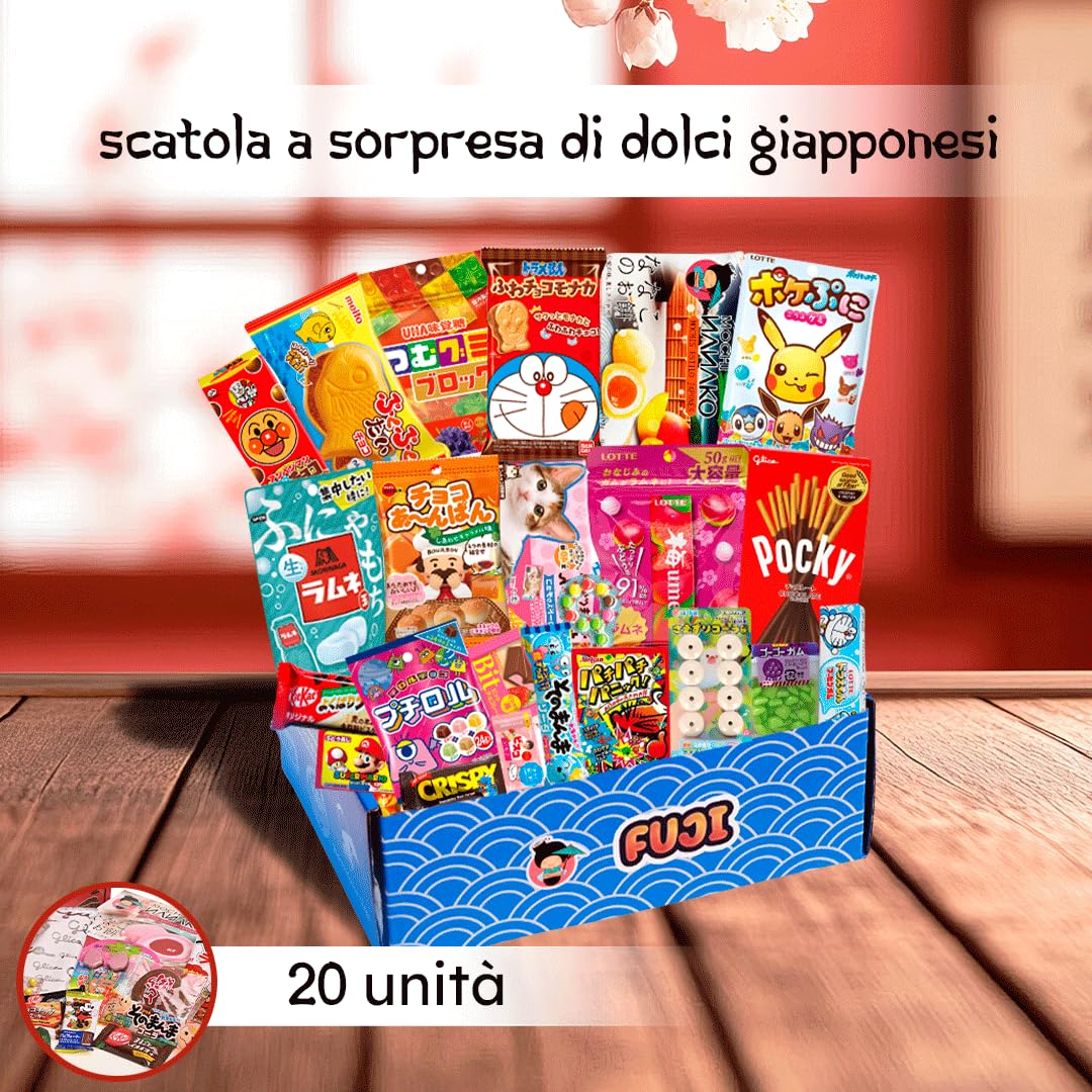 JAPON MARKET - Mystery Box Edizione Speciale Di Snack Dolci E Cibo - Giapponese Autentico - Box Snack Giapponesi Con Ramen - Caramelle Giapponesi - Dolci Giapponesi E Bevande Tipiche (FUJI)