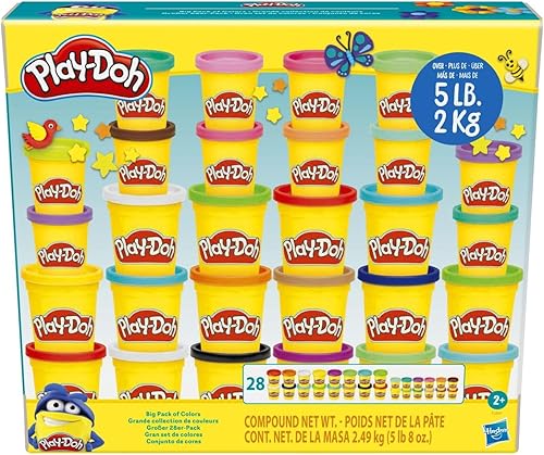 Miniatura 1 de Play-Doh - Paquete grande de colores (F2831) 28 latas PLAY-DOH (4 oz x 16, 2 oz x 12), arcilla de modelado de 5 libras, no secado, ideal para jugar,