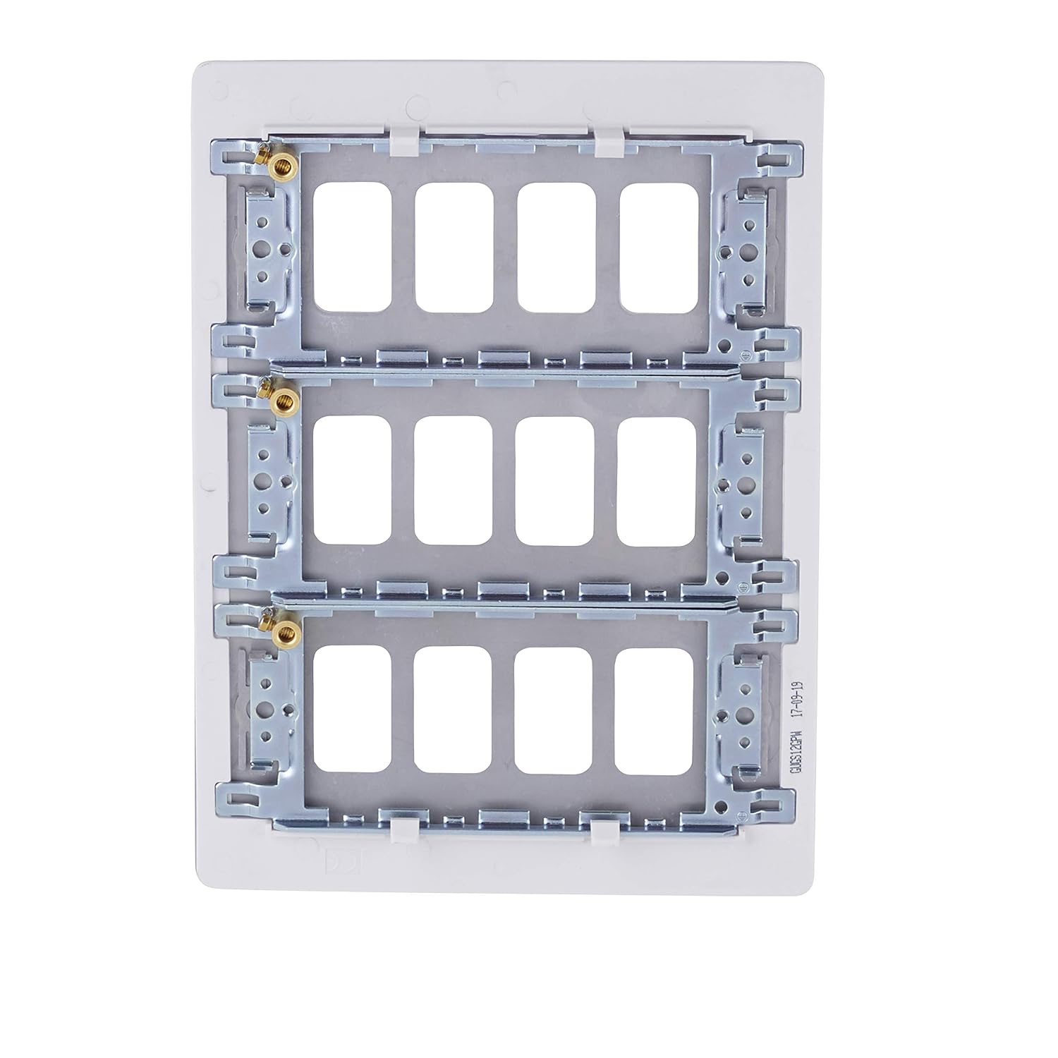 Schneider Electric Ultimate Screwless Flat Plate - 12 Gang Grid Faceplate, with Mounting Frame, GUGS12GPW, White - Image 5
