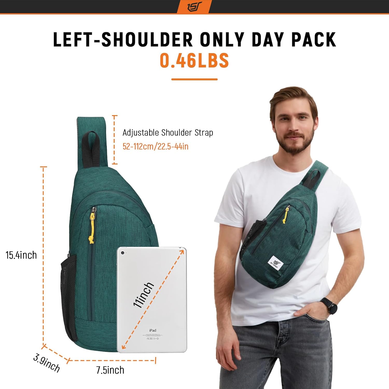 SKYSPER Sling Bag RFID Crossbody Sling Backpack Cross Body Shoulder Travel Bag Hiking Daypack for Women Men(Darkgreen) - Image 6