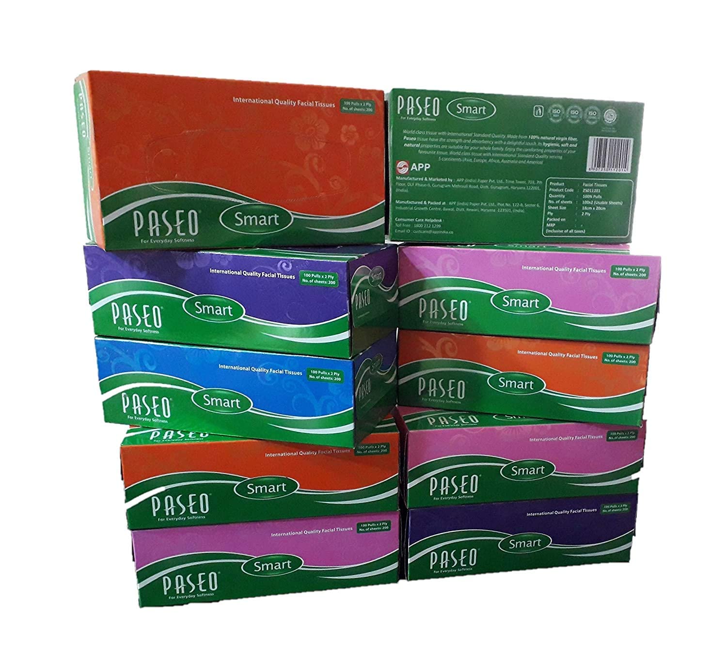 Paseo Smart International Quality 2 Ply Extra Soft 19.5 x 20 cm Facial Tissue Paper 100 Pulls (20)