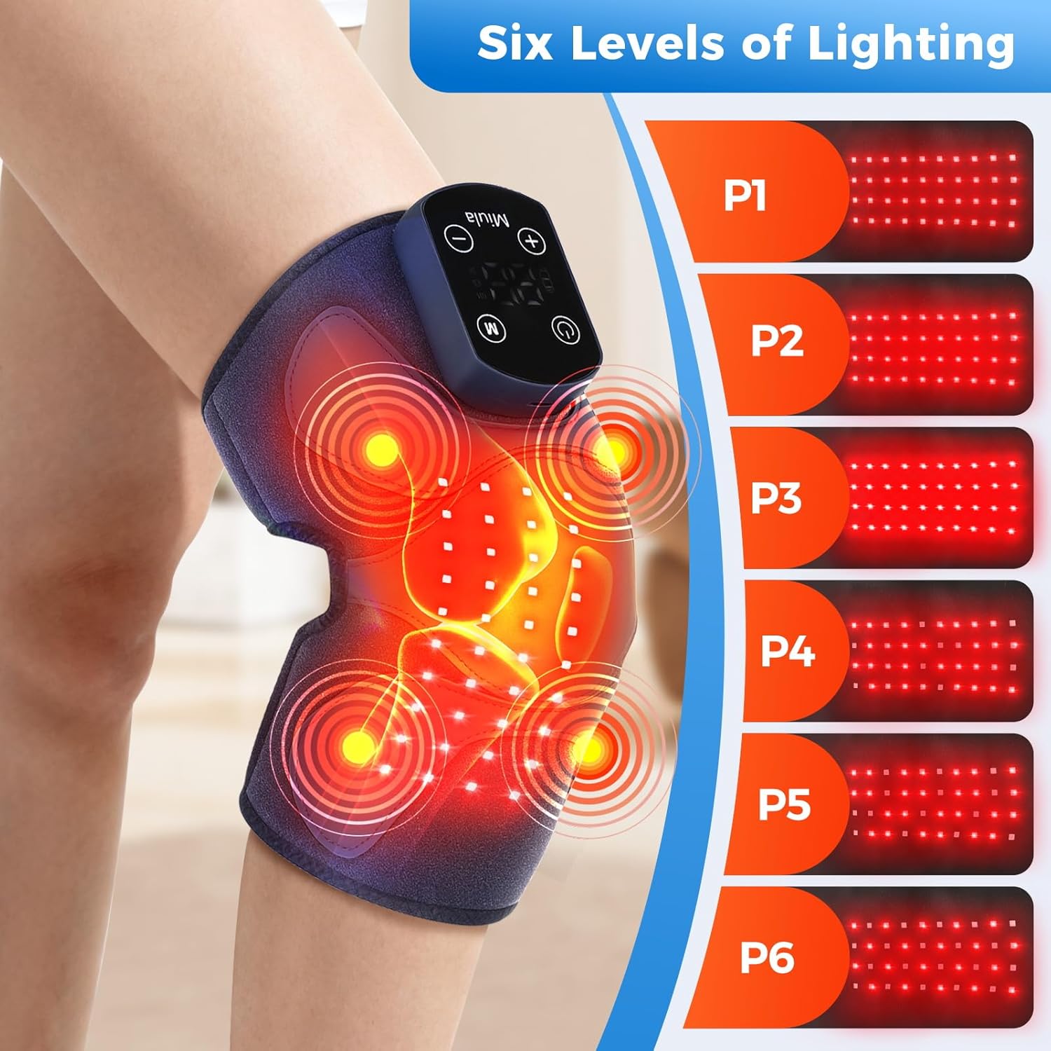 Red Light Therapy & Vibration Massage Knee Brace: Wireless Rechargeable, with 660nm&850nm Light & Heating Function – Relief for Knee, Joint, Elbow & Shoulder Pain, Promotes Faster Recovery - Image 5