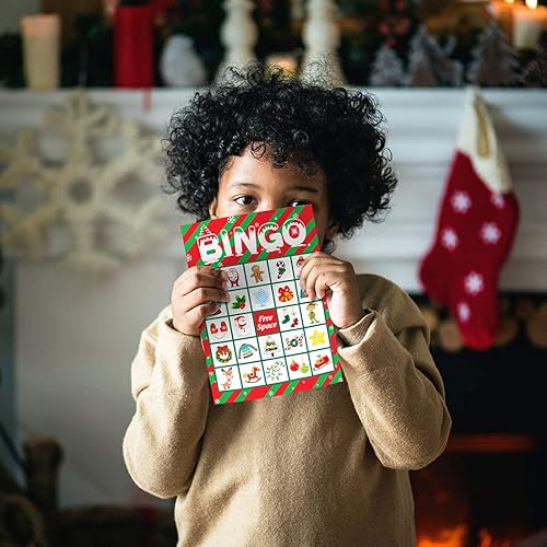 Miniatura 6 de Omgouue Suministros de fiesta de bingo de Navidad - Regalos de Navidad para niños de 24 jugadores