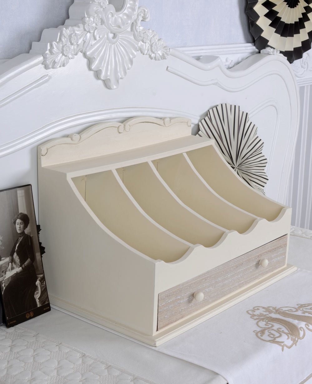 Landhaus Besteckkasten Holz Shabby Chic Schublade Besteckkiste Landhausstil Besteckbox HMB030 Palazzo Exklusiv
