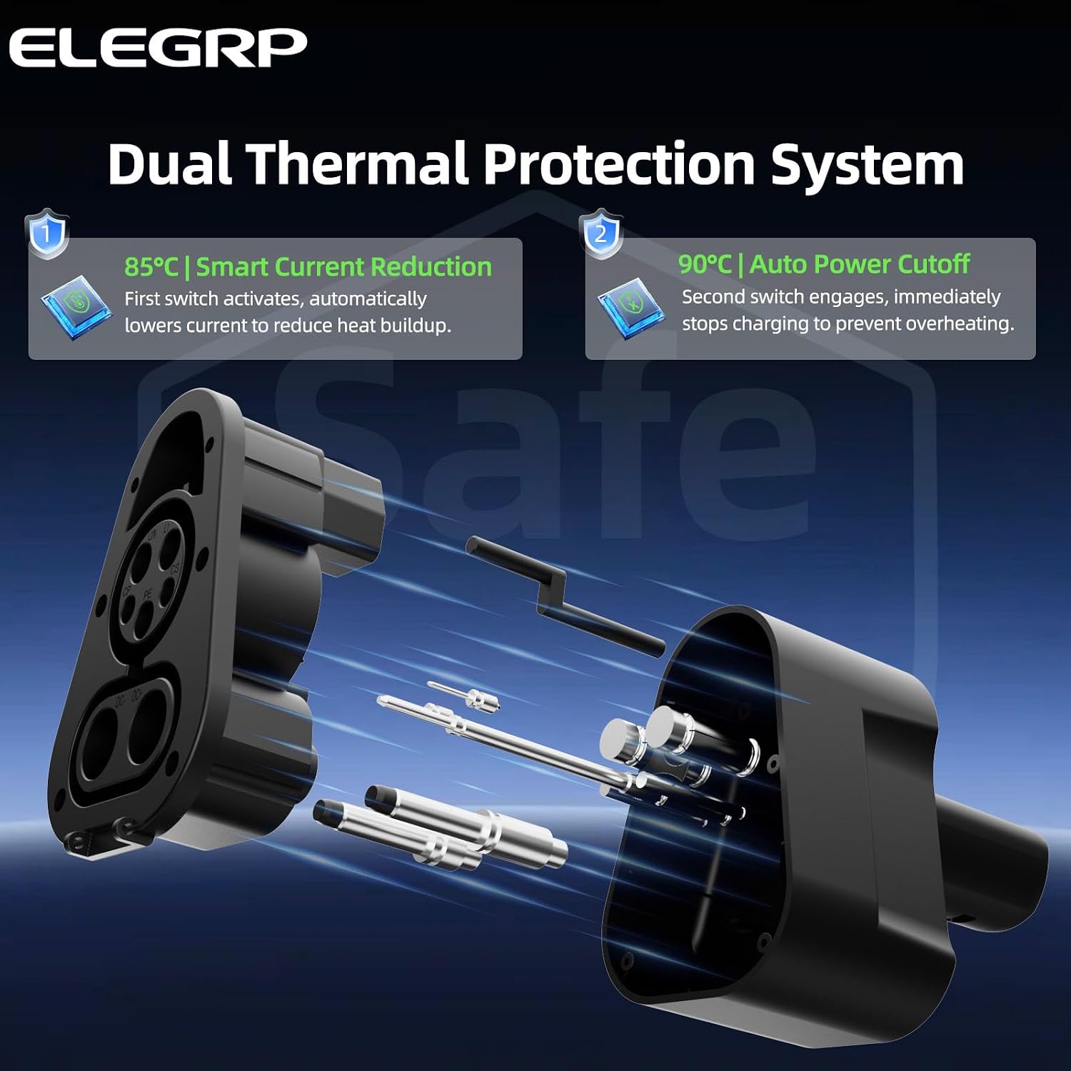 ELEGRP CCS1 to NACS Adapter, 500A/1000V 250kW Superfast DC Charging, Compatible with Tesla Model S/3/X/Y and All NACS EVs, Works with Level 3 CCS1 Stations, Local Customer Support & Free Carry Bag