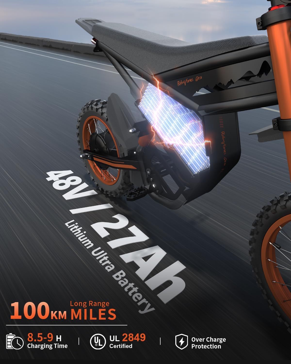 Bootime GT73/ GT54 Electric Dirt Bike for Adults Teens - 3000W/ 2500W Motor 50/37 MPH High-Speed, 25"/14" Fat Tires & Dual Removable Battery(60V/48V) | All-Terrain Off-Road eBike for Snow, Sand