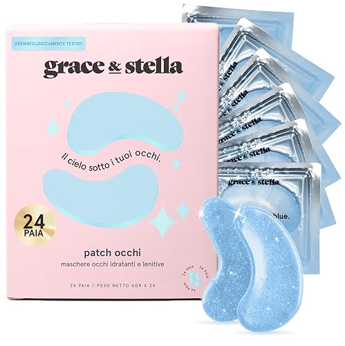 grace and stella - Mascarilla para usar debajo de los ojos, reduce ojeras, bolsas debajo de los ojos y arrugas, parches de gel para cuidado