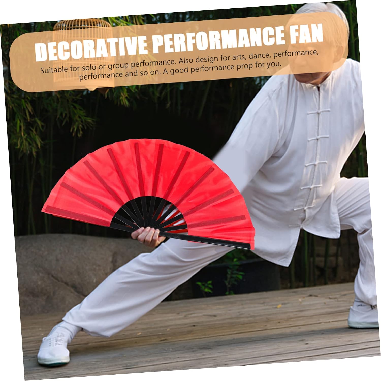 PRETYZOOM 4Pcs Chinese Style Dancing Fan Folding Hand Fan for Kung Fu Performance Elegant Stage Prop for Parties and Festivals