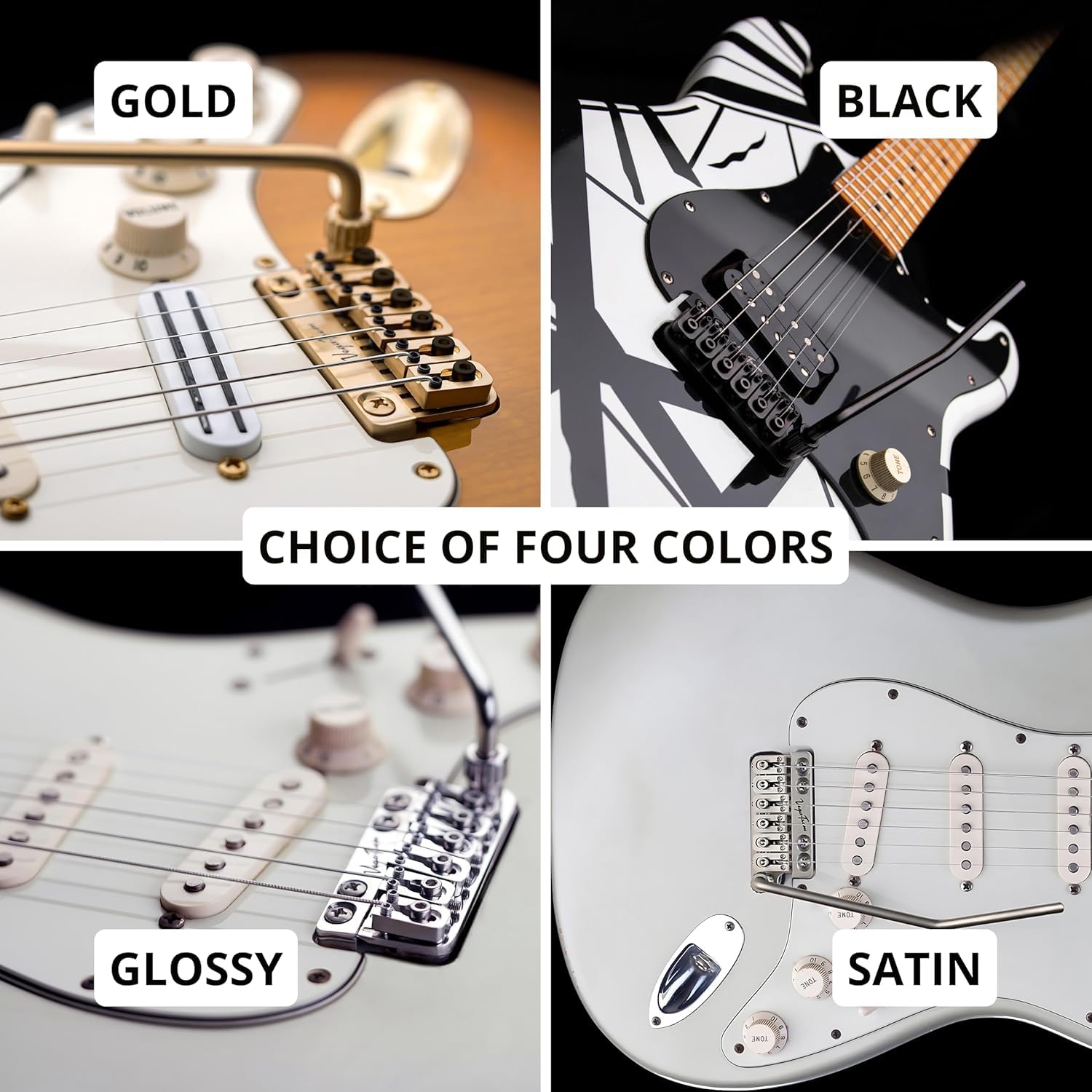 Vega-Trem VT1 - Ponte tremolo speciale per chitarra Stratocaster a 2 punti, per Stratocaster, senza mod, facile installazione (oro, destra)