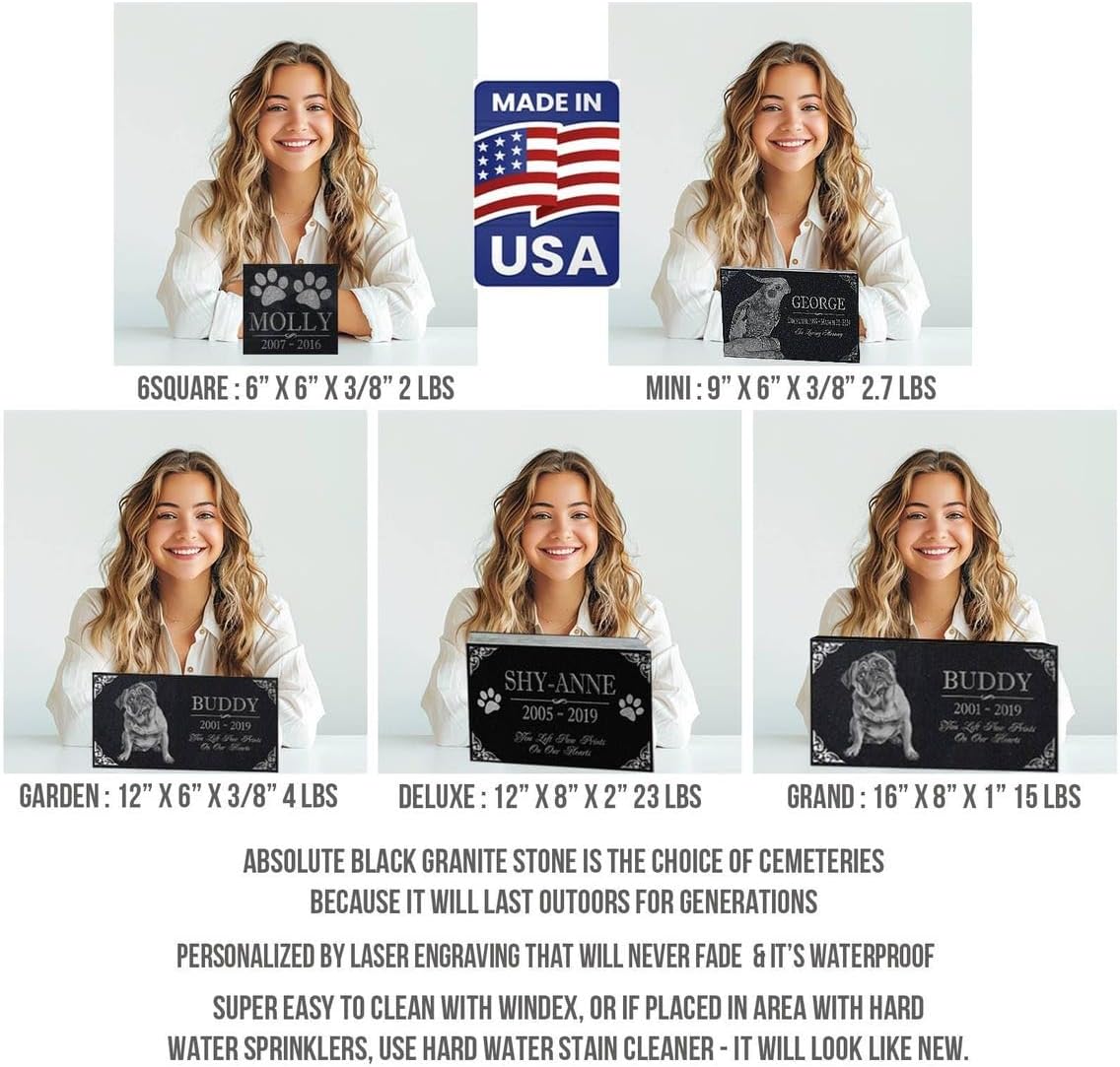 Your Image Pet Memorial Stone: Horse Memorial Granite Marker | Ponny Grave Stone | Horse Lover Tribute | Horse Headstone, Outdoor Tombstone Gravestone | Horse Bereavement | Memorial for Garden