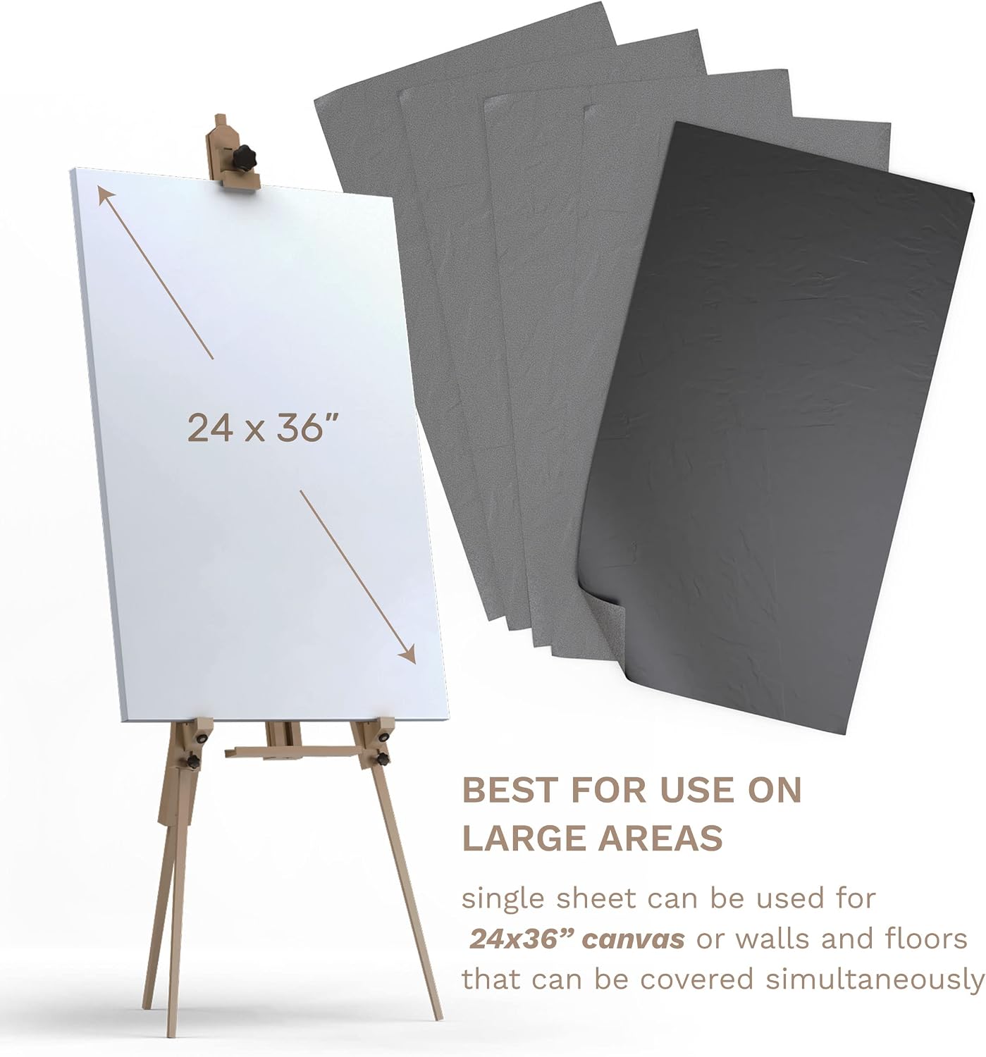 Graphite Transfer Paper - 20" x 36" - 5 Sheets - Waxed Carbon Paper for Tracing - MyArtscape (Black)