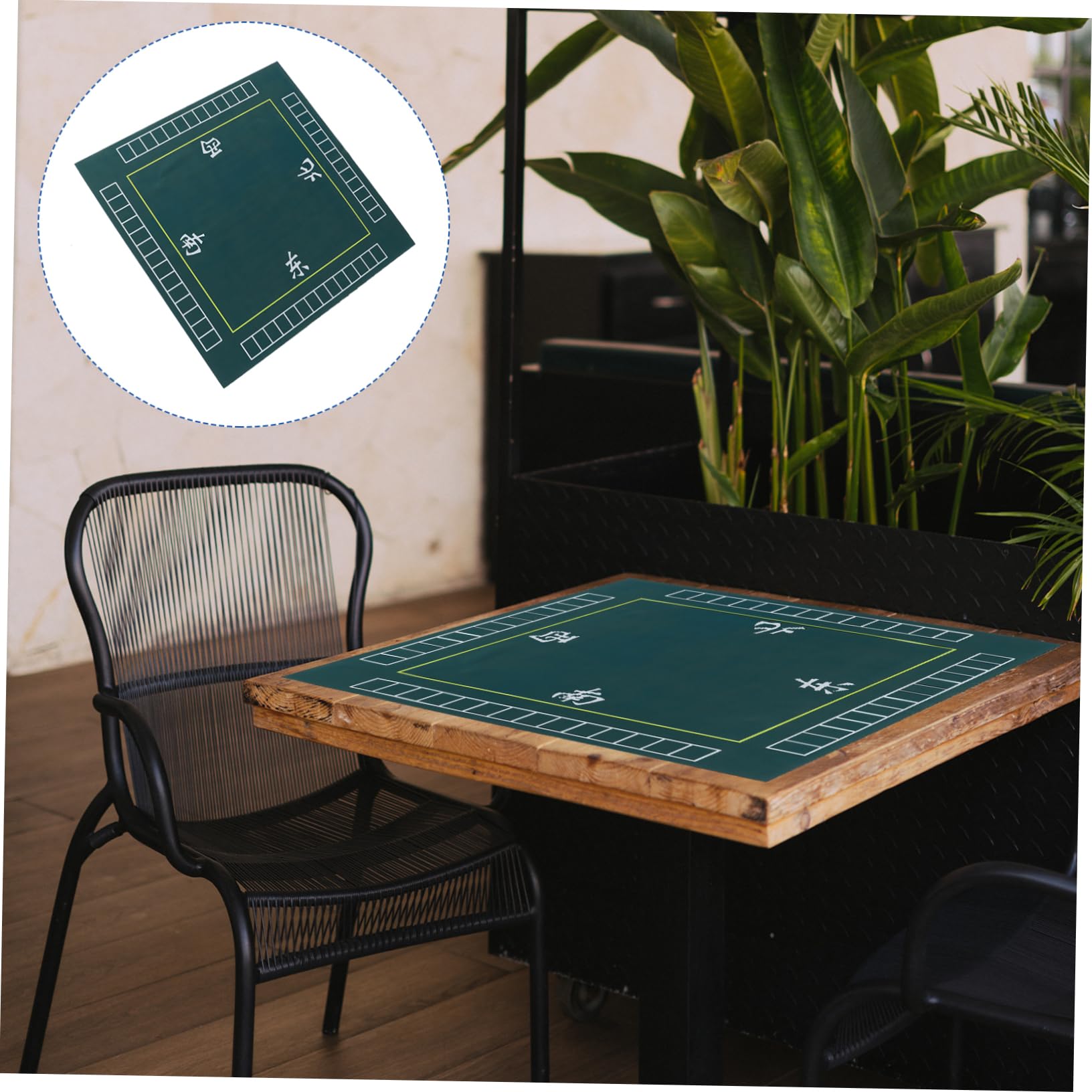Gatuida Tappetino Protezione Duratura e Design Antiscivolo Quadrato Verde in Poliestere e Gomma Mahjong per Tavoli da Gioco e Carte