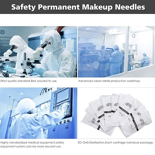 Miniatura 4 de BIOMASER - Agujas de cartucho 10 agujas esterilizadas de cartucho de maquillaje permanente, hilo de rosca, aguja de tatuaje para máquina de