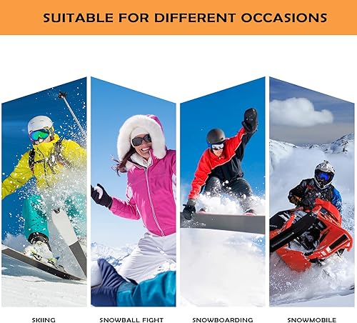 Miniatura 6 de American Trends Guantes de esquí para mujeres y hombres, impermeables, guantes de nieve de invierno, guantes de esquí para clima frío, snowboard,