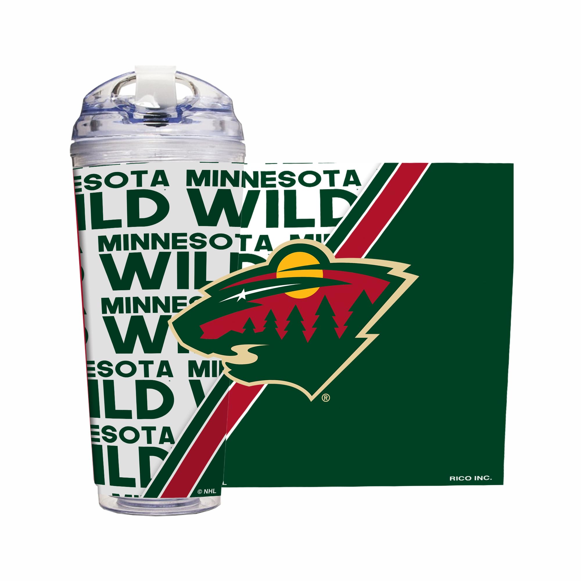 Gobelet Minnesota Wild avec paille pour rester hydraté au bureau ou devant le match de NHL