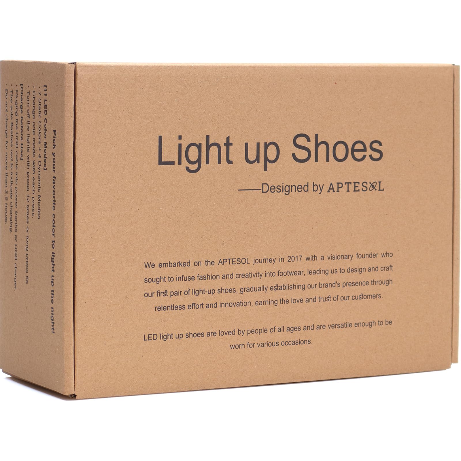 APTESOL 11 Modos LED Zapatillas, Zapatillas Altas con iluminación para Hombres y Mujeres, Zapatos con Luces Intermitentes Recargables por USB