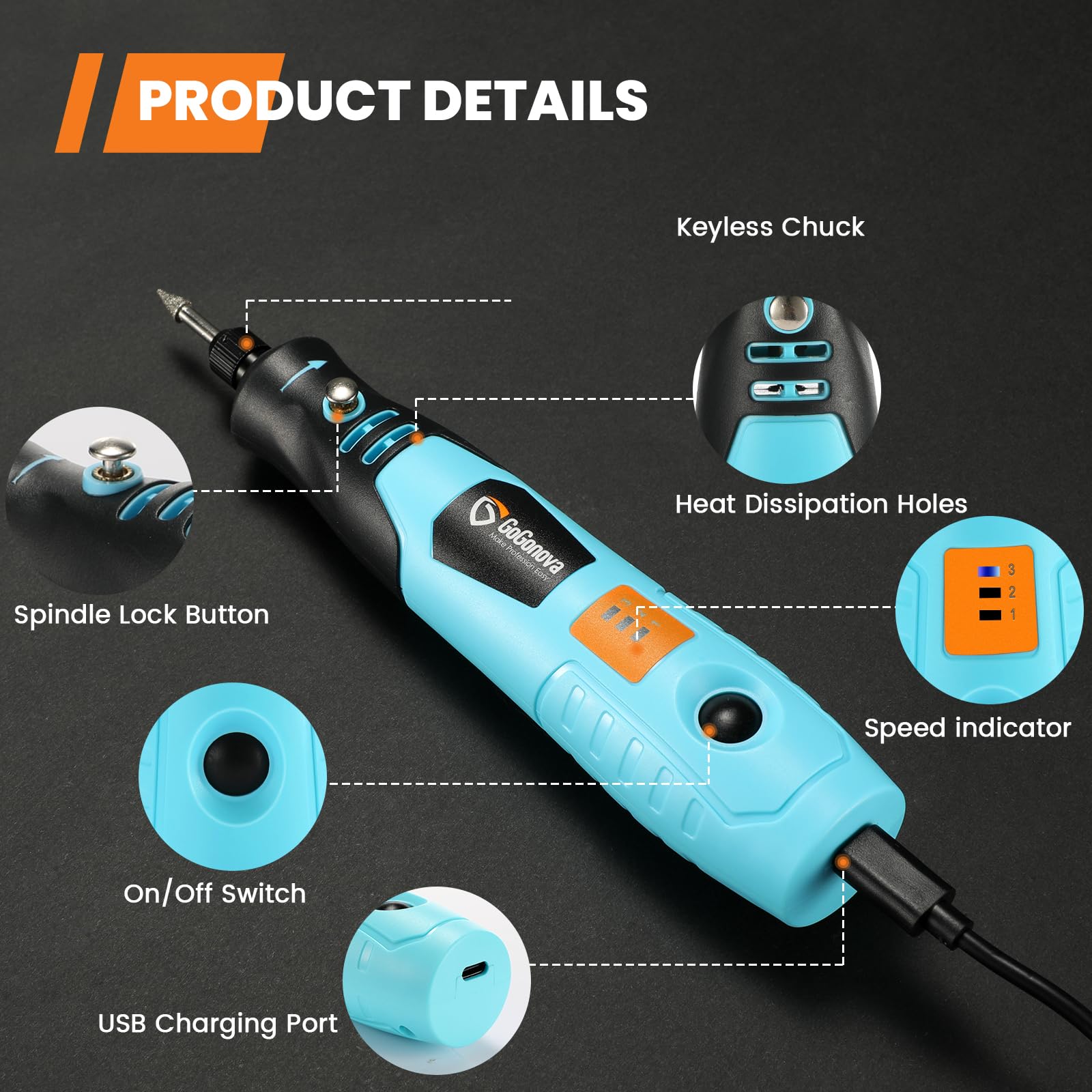 Mini Utensile Multifunzione GoGonova - 105 Accessori E 3 Velocità - Foto 12