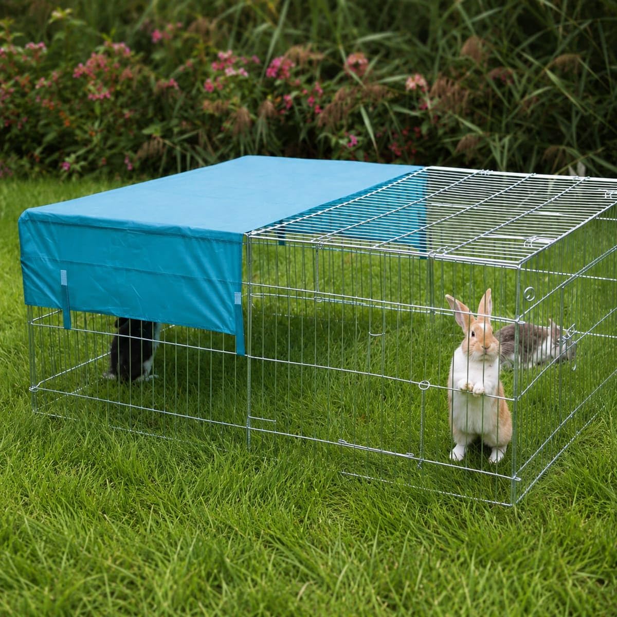 Kerbl Pet Recinto 144 x 112 x 60 cm zincato con protezione solare