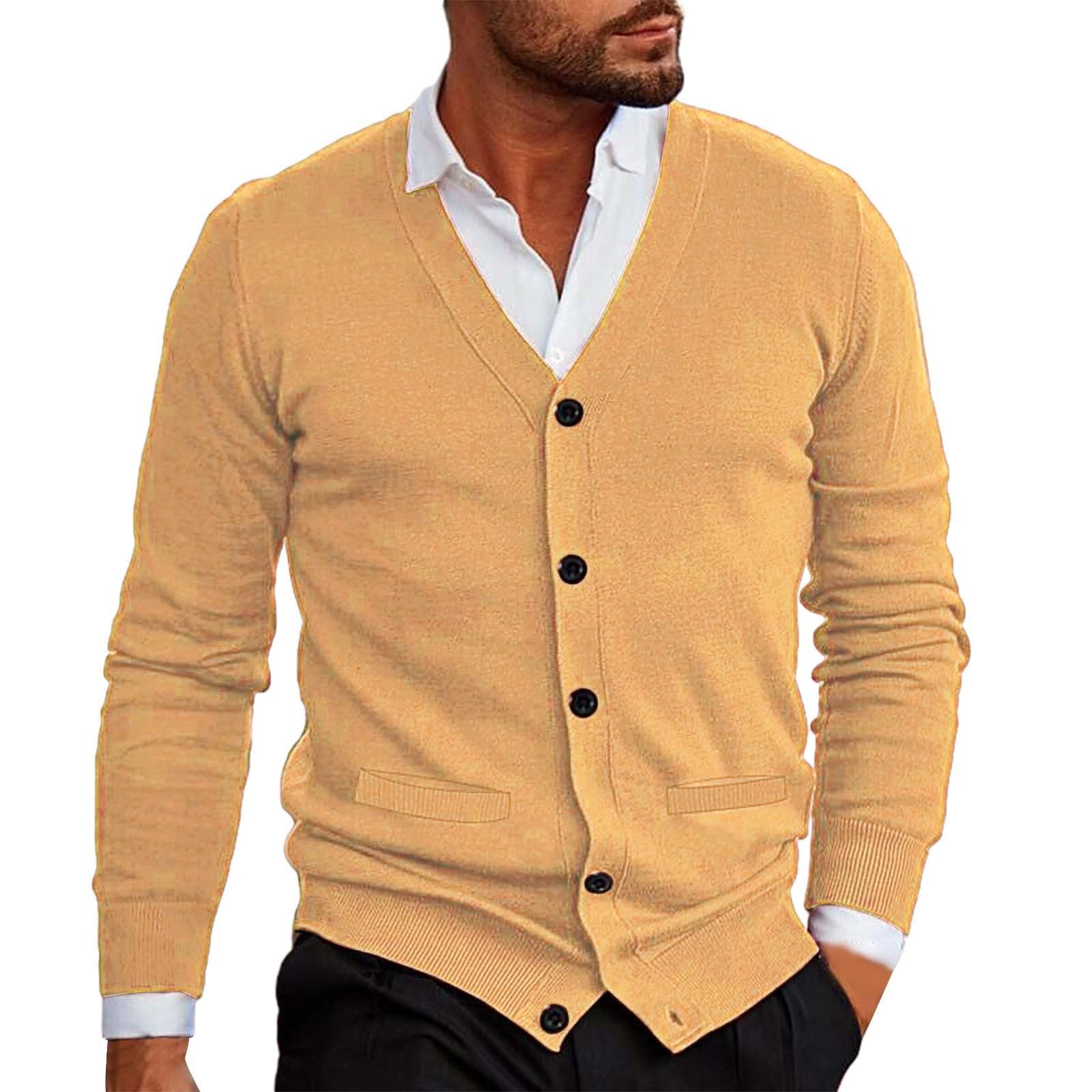 Cardigan Uomo Elegante Cardigan Uomo Maglie In Cotone Con Bottoni - Main Image