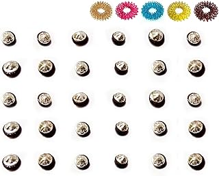 Sujok Therapy Star Magnets Round (Set of 30) + Free 5 Acupressure Massage Rings
