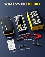 Vista 8 de AUXITO Jump Starter 8000A Portable Car Battery Jump Starter with Large LCD Display Jump Cable with Smart Clamps Power Bank Emergency Flashlight for