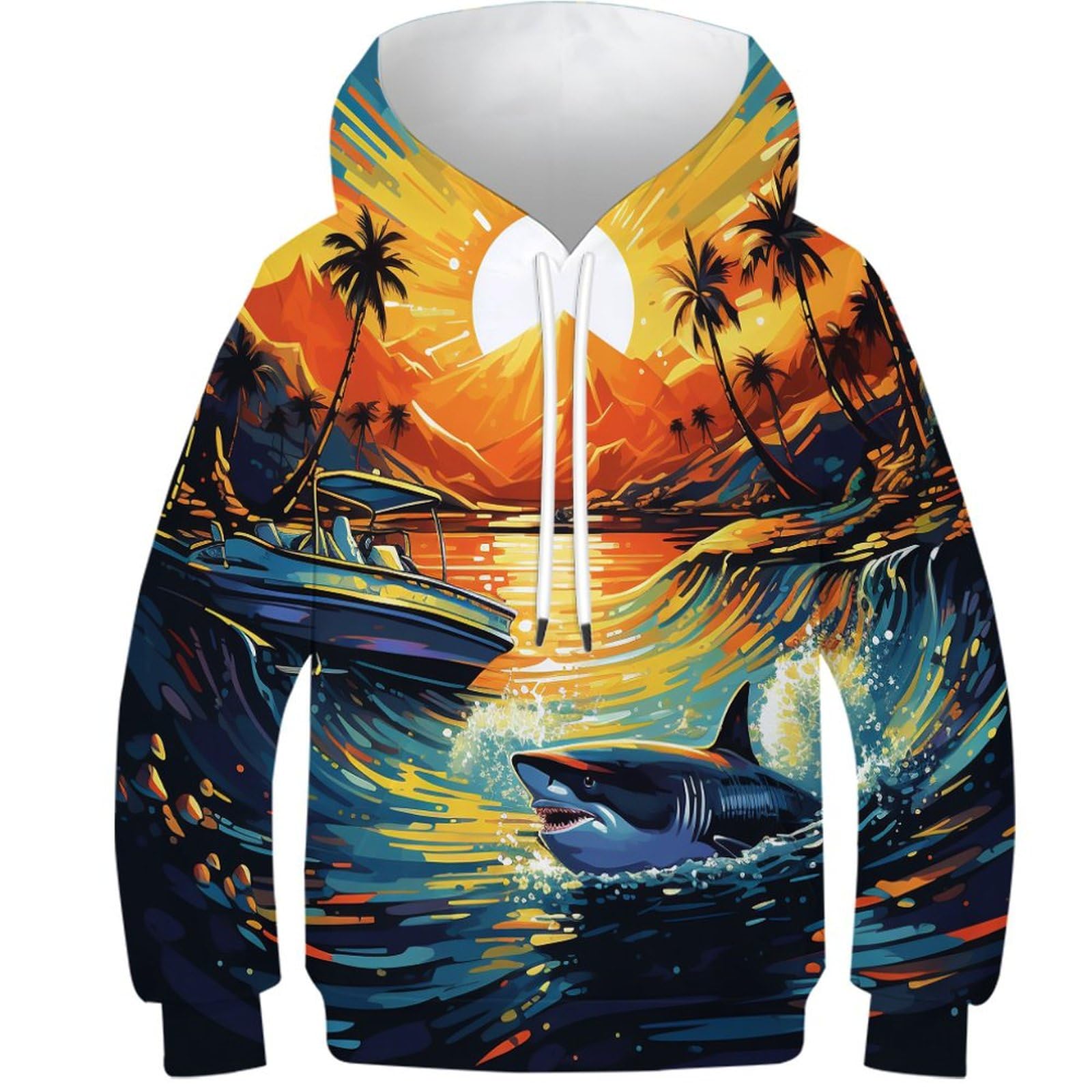 Pull Requin 3D chaud et confortable pour enfant et ado hiver - 8