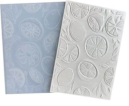 3D Lemon Texture Embossing Folders for Card Making Summer Vibe Lemon Fruit Embossing Folder Stencils for DIY Paper Crafting Scrapbooking Polymer Clay Decoration