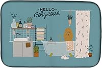 Vista 85 de Caroline's Treasures CK7824DDM - Tapete absorbente para secado de platos con diseño de bulldog inglés, rojo y blanco, para encimera de cocina, 14 x