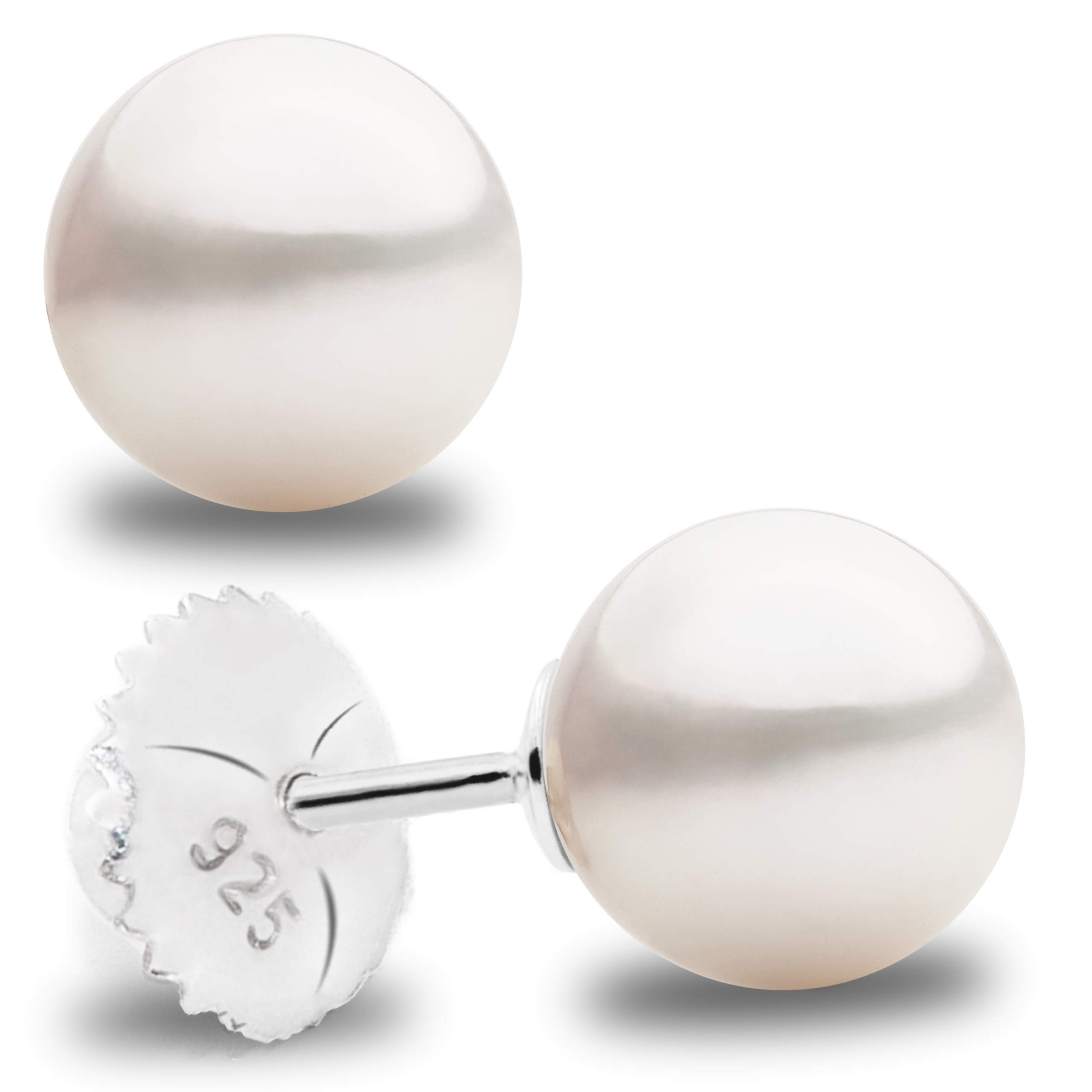 Secret & You Pendientes para Bebés y Niñas de Perlas Blancas Redondas con Tuerca Especial de Tornillo SECRET & YOU - Disponibles en Oro de 18 Kilates o en Plata de ley de 925 milésimas