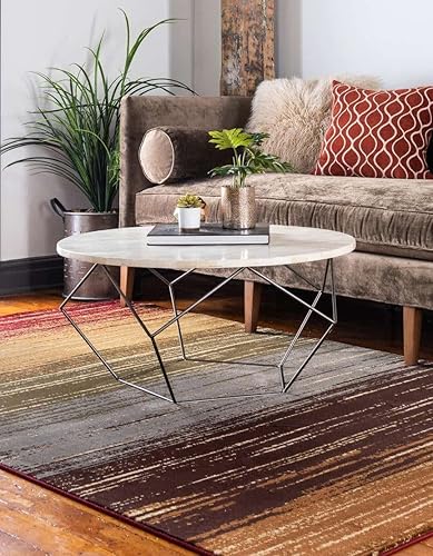 Miniatura 3 de Unique Loom Barista Collection - Alfombra Mundo Nova (6 pies 1 pulgada x 9 pies, rectangular, beigeazul)