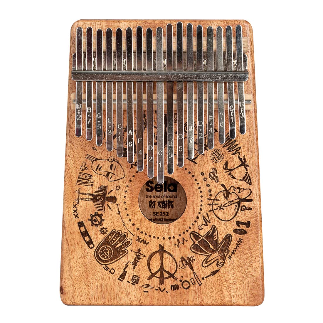 Sela SE252 Kalimba mahoń 17 Free Spirit + ściereczka z mikrofibry keepdrum