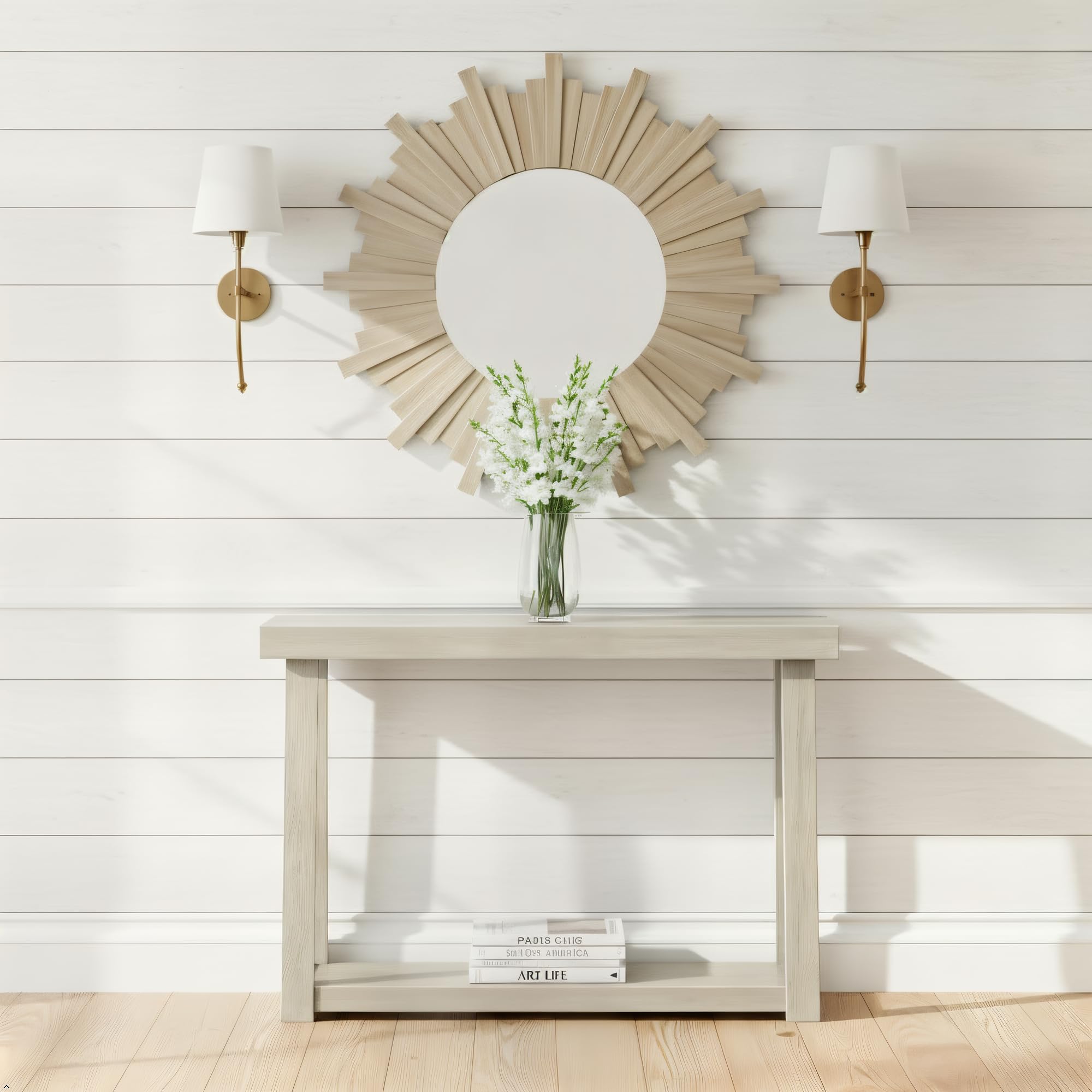 Plank+Beam Solid Wood Console Table with Storage, 46.25 Inches, Narrow Entrance Table for Hallway, Behind Couch, Living Room, Foyer, Easy Assembly