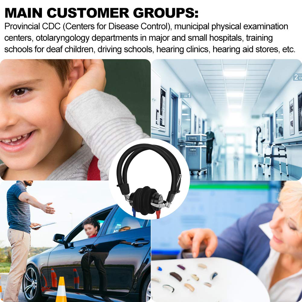 Auriculares de audiómetro Digital de Alta sensibilidad para audiólogos Prueba auditiva de conducción de Aire