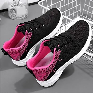 Womens Trainers Wide Fit Casual Non Slip Lace Up Running Shoes Breathable Low Top Orthopedic Trainer Comfortable Arch Support Tennis Sneakers Ladies Cushion Walking Trainers