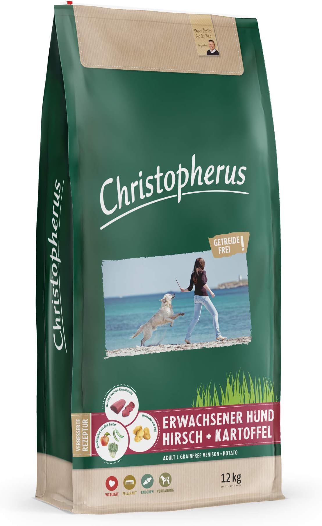 Christopherus Grainfree Full Food for Adult Dog with Normal Activity Dry Food Deer + Potato Croquette Size Approx 1cm Adult Dog 12kg