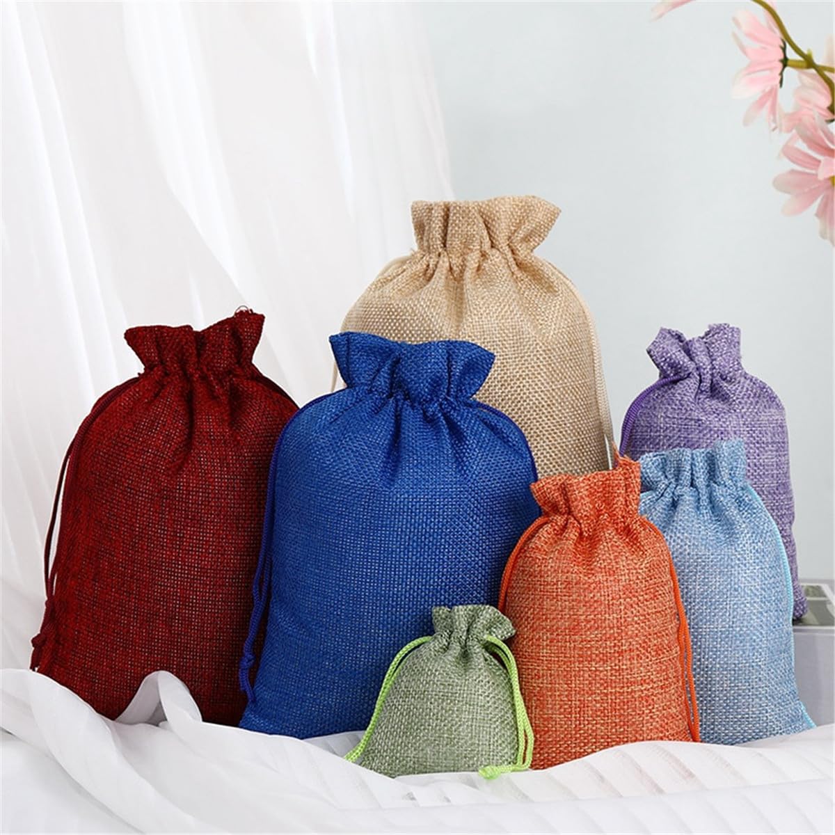 50 Sacchetti Di Stoffa Con Coulisse - Cotone, 15x10 Cm, Per Regali, Fai Da Te, Eventi - Foto 2