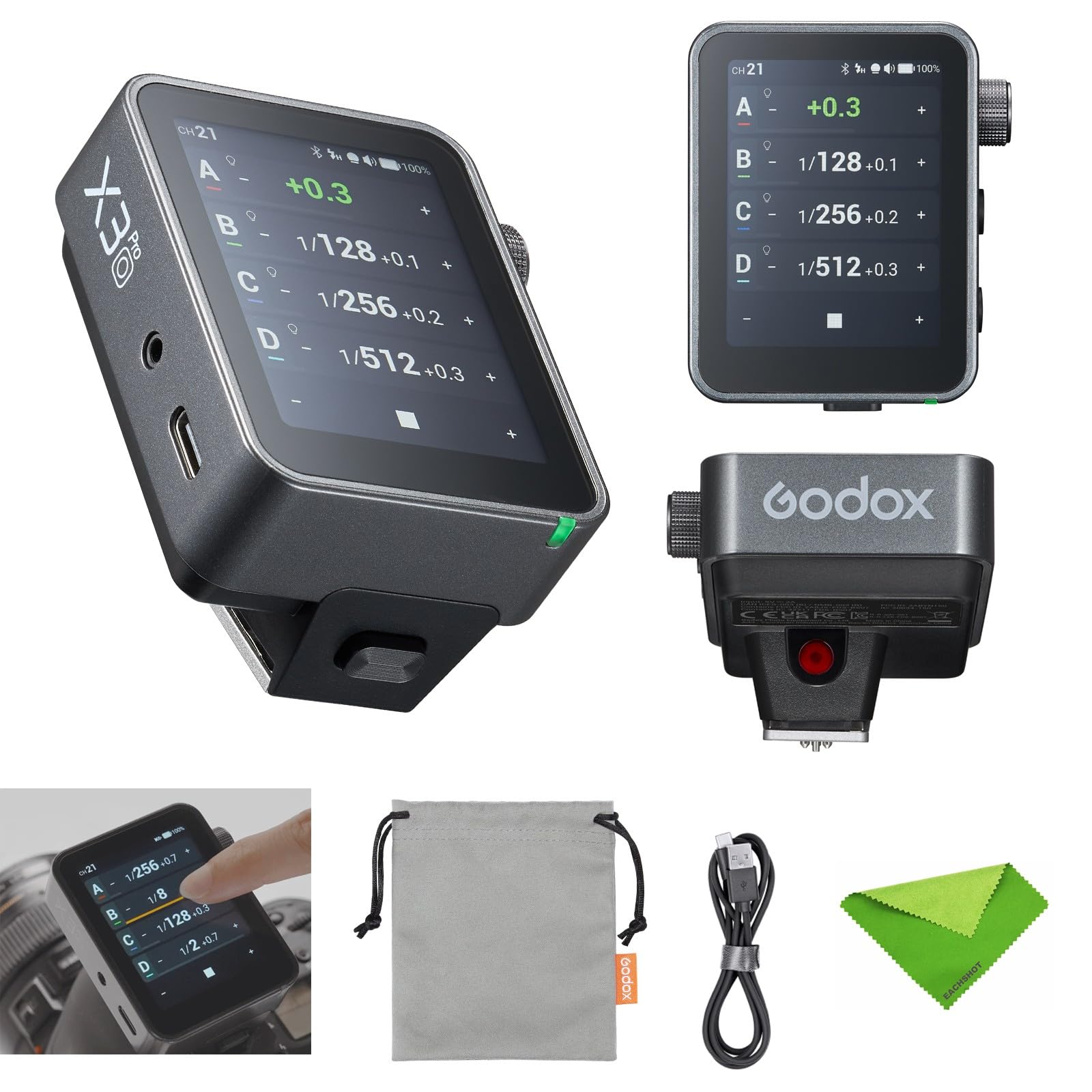 Godox X3 Pro O X3Pro O X3Pro-O Touchscreen TTL Flash Trigger for Olympus Panasonic, 2.4G Wireless, 2.4" LCD Screen, Bluetooth Integration & APP Control, Wireless Transmitter (Godox X3-O Upgrade)