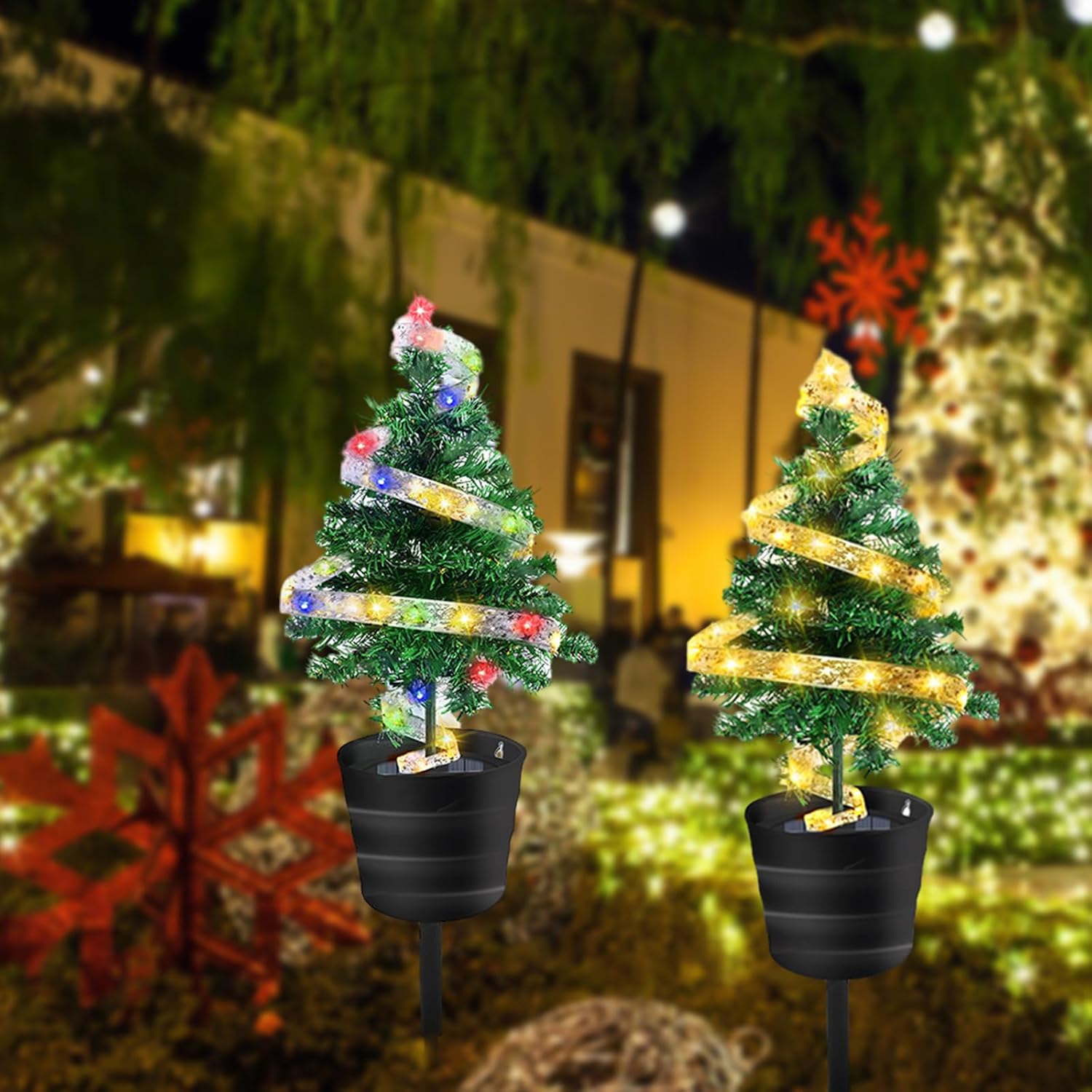 Fufafayo Christmas Tree, Outdoor Solar Christmas Tree Light