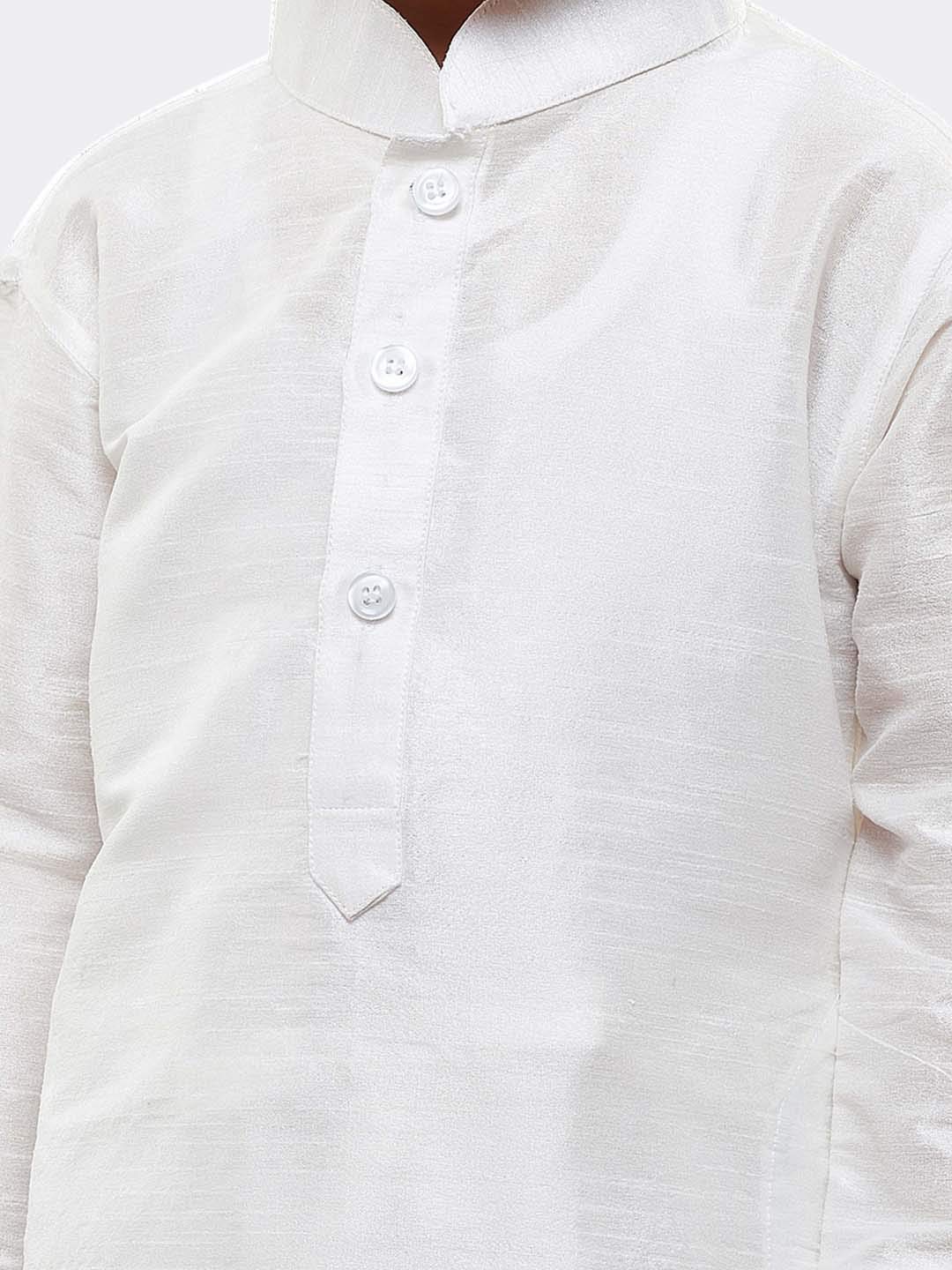 Jbn Creation Boys' White Silk Blend Kurta And Pyjama Set_Vasbkwh001Npdwh_26