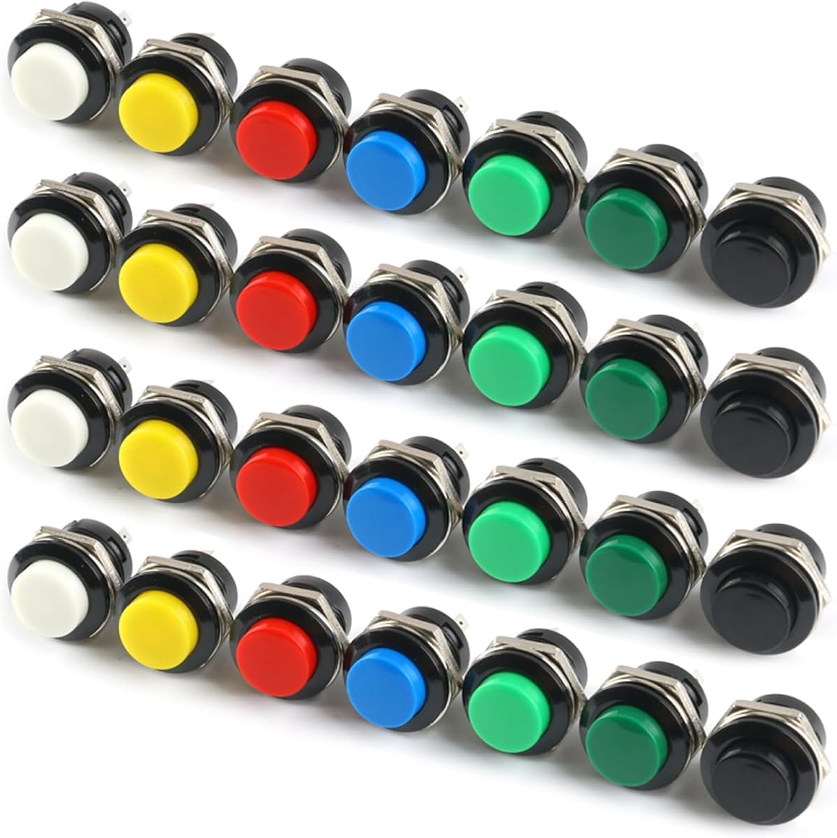28Pcs 16MM Push Button Momentary